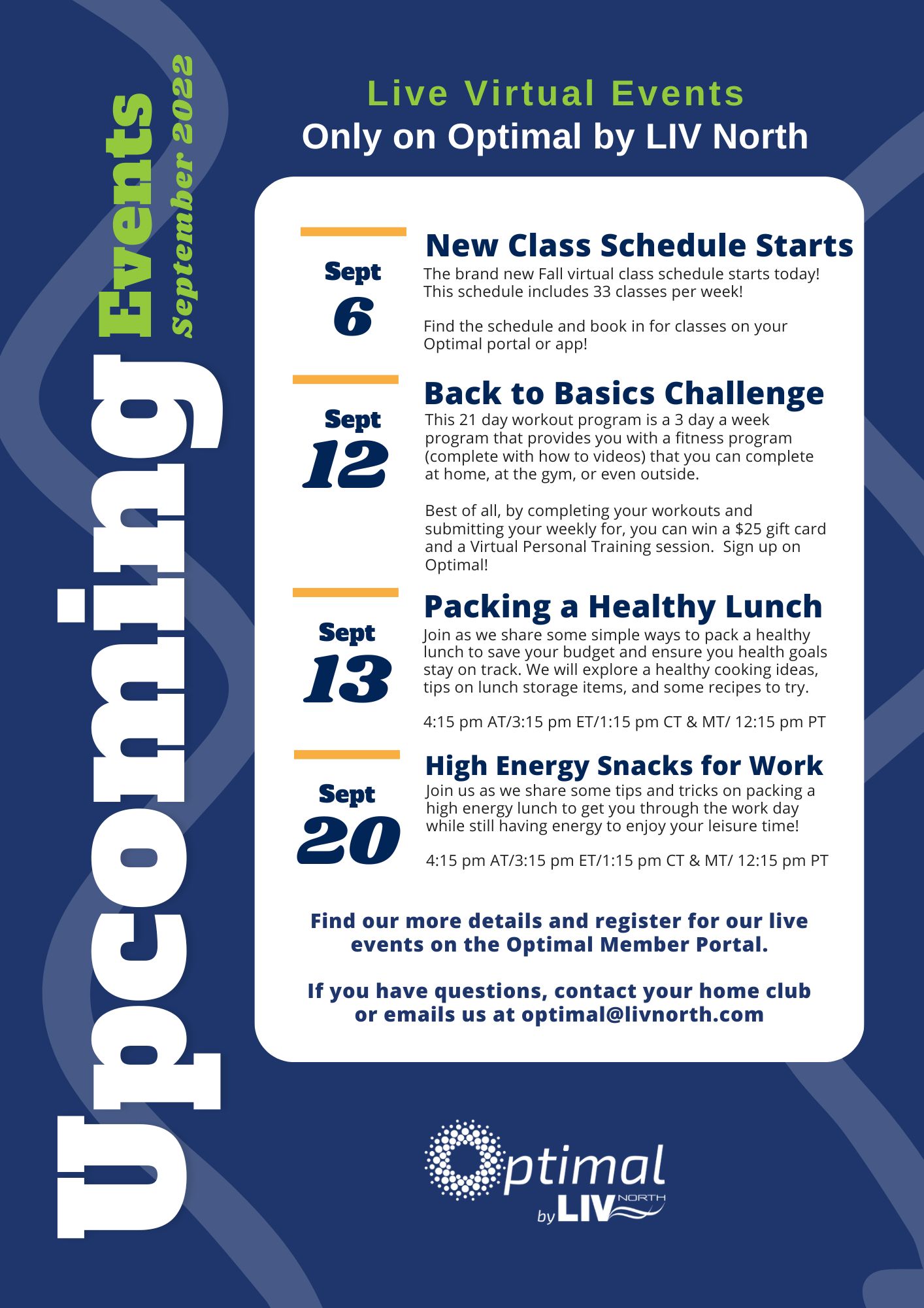 Upcoming Event Flyer – Optimal – September